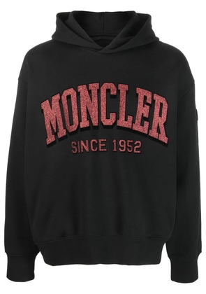 Moncler glitter logo-print hoodie - Black