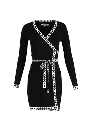 Diane Von Furstenberg Vintage printed-edges wrap dress - Black