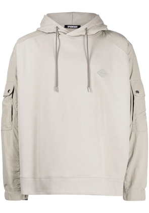 Spoonyard logo-appliqué panelled hoodie - Neutrals