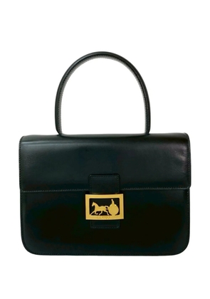 Celine Pre-Owned 1997 Leather Logo Carriage Top Handle Bag handbag - Black