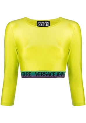 Versace Jeans Couture logo-trim detail top - Green