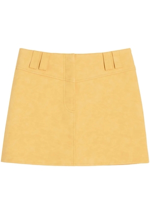 Apparis faux-leather mini skirt - Yellow
