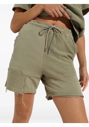 SEROYA Dax drawstring frayed shorts - Green