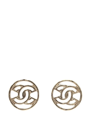 CHANEL Pre-Owned 2017 Gold Plated CC Round Push Back Earrings costume earrings