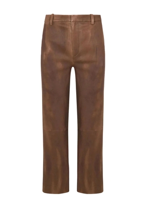Sprwmn panelled-design leather trousers - Brown