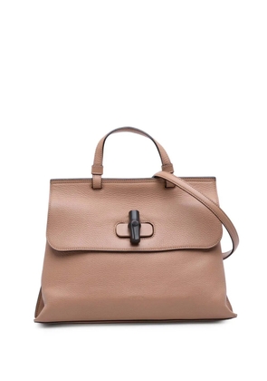 Gucci Pre-Owned 2016-2025 Medium Leather Bamboo Daily satchel - Brown