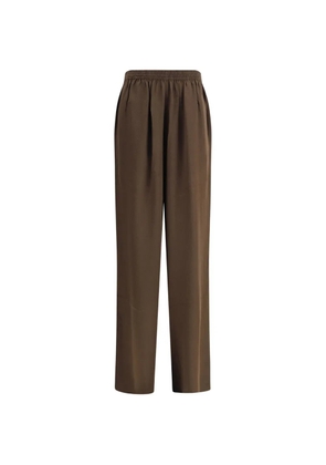 Petar Petrov wide-leg silk trousers - Brown