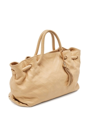 Furla chevron-pattern leather tote bag - Neutrals