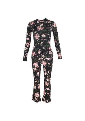 ERDEM Kelly floral-print trousers set - Black