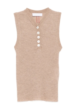 CUDDLEUP cashmere buttoned vest - Brown