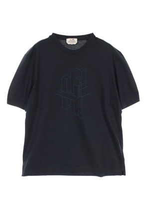 Hermès Pre-Owned 2010s logo-embroidered cotton t-shirt - Blue