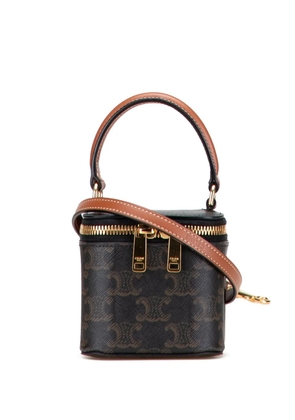 Celine Pre-Owned 2024 Mini Triomphe Coated Canvas Vanity Case satchel - Brown