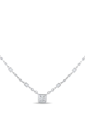 LB Exclusive 18K White Gold Princess Diamond necklace - Silver