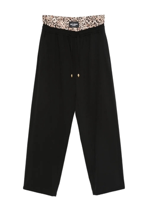 Just Cavalli leopard-print drawstring trousers - Black