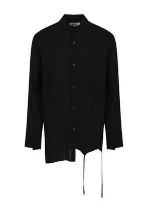 sulvam asymmetrical drawstring shirt - Black