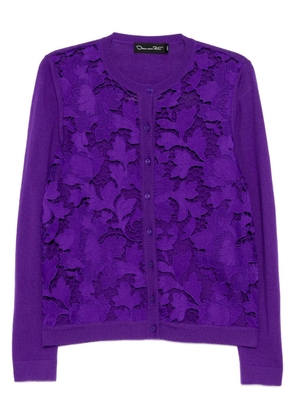 Oscar de la Renta floral lace cardigan - Purple