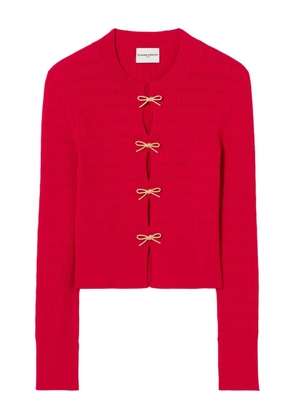 Claudie Pierlot bow-detail ribbed sweater - Red