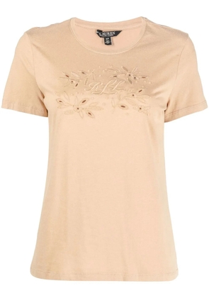 Lauren Ralph Lauren Katlin embroidered-detail T-shirt - Brown