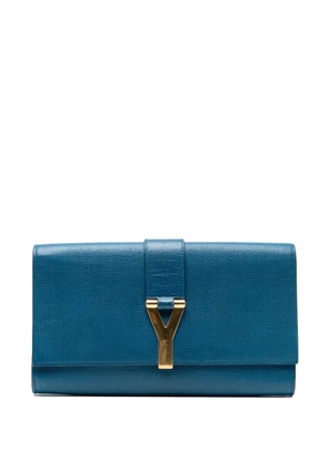 Saint Laurent Pre-Owned 2000-2012 Textured Leather Chyc Ligne clutch bag - Blue