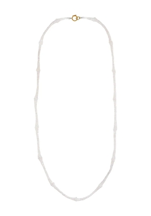 DEVON WOODHILL 18kt yellow gold beaded Rainbow Moonstone necklace - White