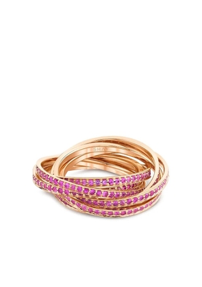 SHAY 18K rose gold Rolling Orbit sapphires ring