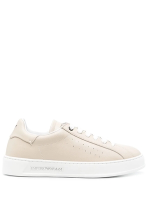Emporio Armani leather sneakers - Neutrals