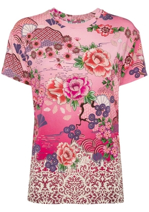 Johnny Was floral-print short-sleeve T-shirt - Pink
