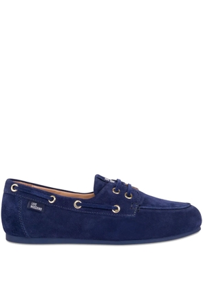 Love Moschino lace-up suede loafers - Blue