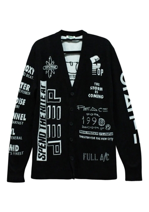 Kenzo Pre-Owned x House Reggae slogan-print cardigan - Black