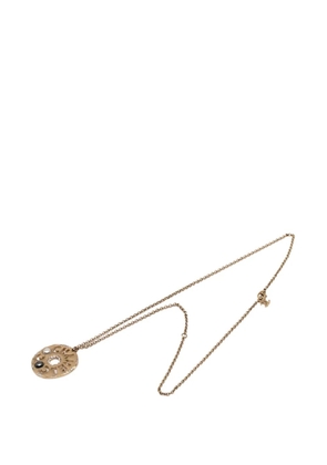 CHANEL Pre-Owned 1990-2010 Gold Plated Faux Pearl and Rhinestone Logo Pendant Necklace costume necklace