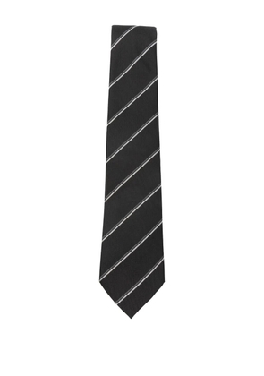 Saint Laurent striped silk tie - Black