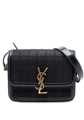 Saint Laurent Pre-Owned 2022 Small Quilted Suede Solferino Satchel In Box shoulder bag - Black