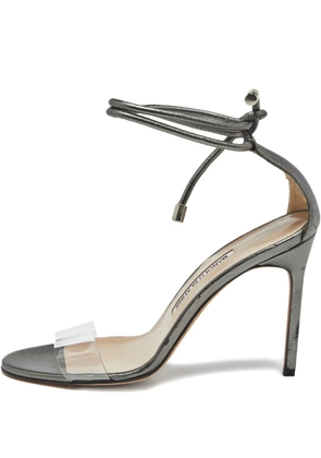 Manolo Blahnik Estro ankle-strap leather sandals - Grey