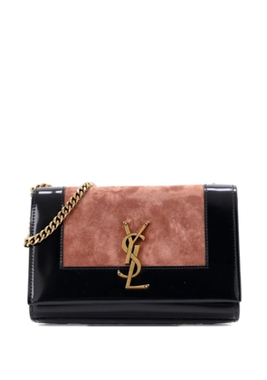 Saint Laurent Pre-Owned Classic Monogram Patent and Suede Small crossbody bag - Black