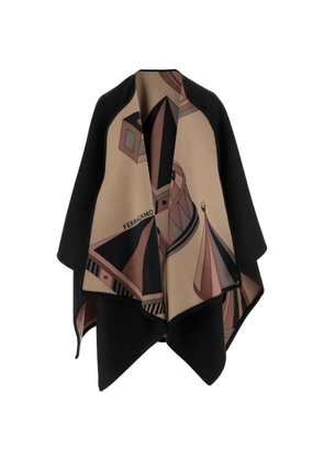 Ferragamo reversible geometric cape - Black
