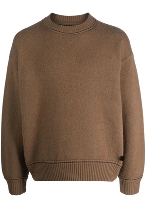 sacai crew-neck pullover jumper - Brown