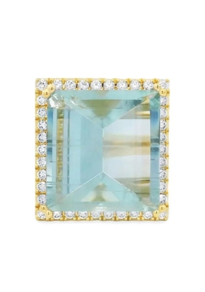 Lisa Nik 18K yellow gold Mirror Cut Green Beryl ring - Blue
