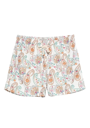 PENINSULA SWIMWEAR Casablanca paisley-print swim shorts - White