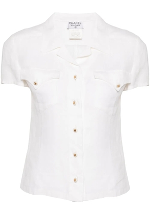 CHANEL Pre-Owned 1997 short-sleeved linen shirt - White