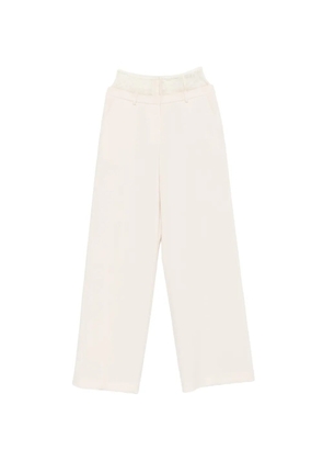 Patrizia Pepe lace palazzo trousers - Neutrals