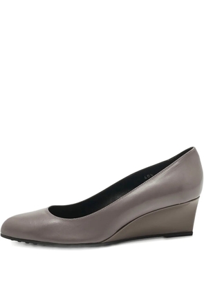 Tod's Vintage wedge leather pumps - Grey