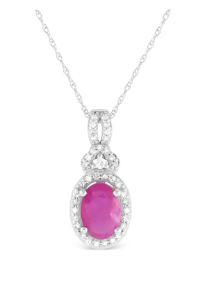 LB Exclusive 14kt white gold diamond and ruby pendant necklace - Silver