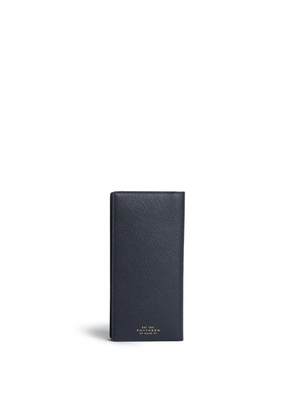 Smythson Panama slim bi-fold leather wallet - Blue