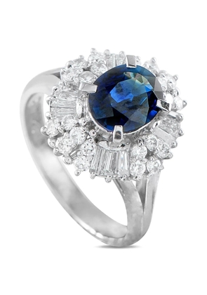 LB Exclusive platinum diamond and sapphire ring - Silver