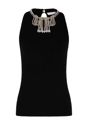 Rabanne jeweled-embroidered top - Black