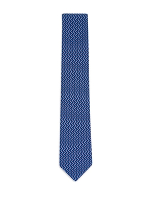 Ferragamo patterned tie - Blue