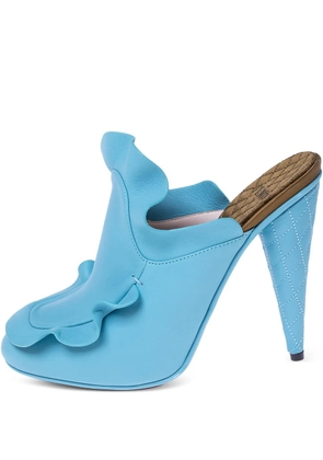 Fendi Pre-Owned 130mm ruffled mules - Blue