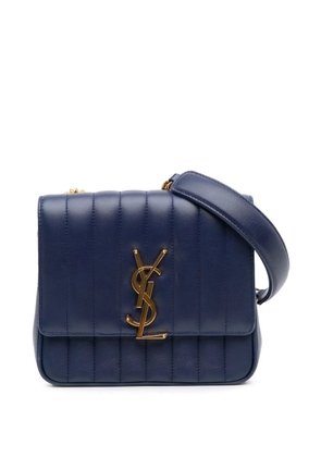 Saint Laurent Pre-Owned 2018 Medium Lambskin Monogram Vicky Chain Bag crossbody bag - Blue