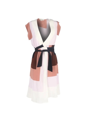 Diane Von Furstenberg Vintage Ingrid colour-block wrap midi dress - Neutrals