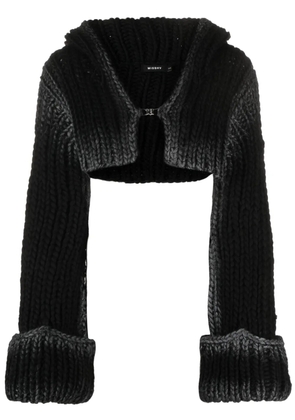 MISBHV hooded chunky-knit cropped cardigan - Black